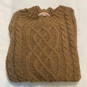 Brown cable knit sweater